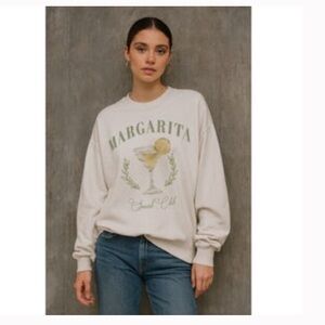 NWT Margarita Social Club Cream Graphic Sweatshirt